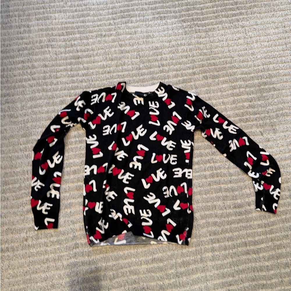 Moschino Black Love Print Sweater
